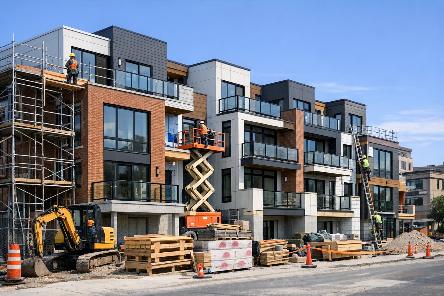 Multifamily townhouse development under construction