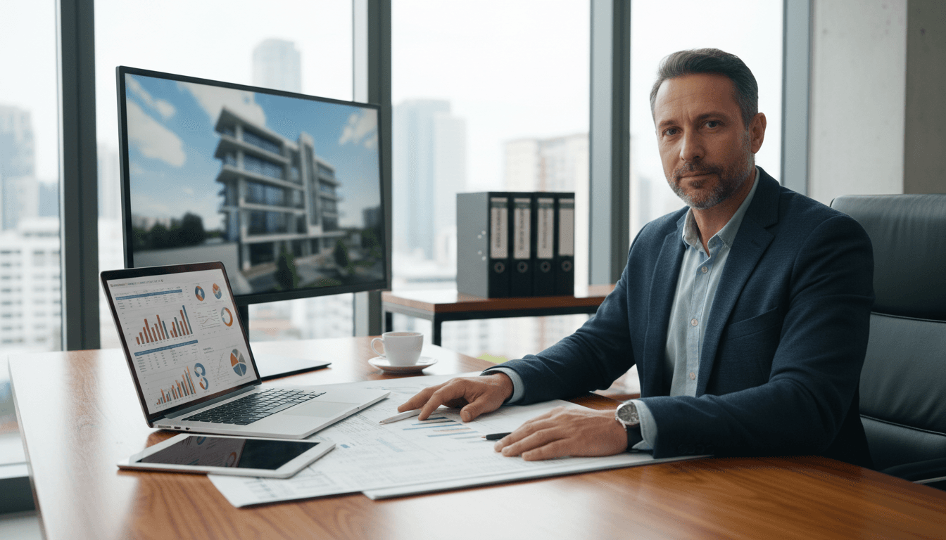 Real estate investor analyzing deal documents